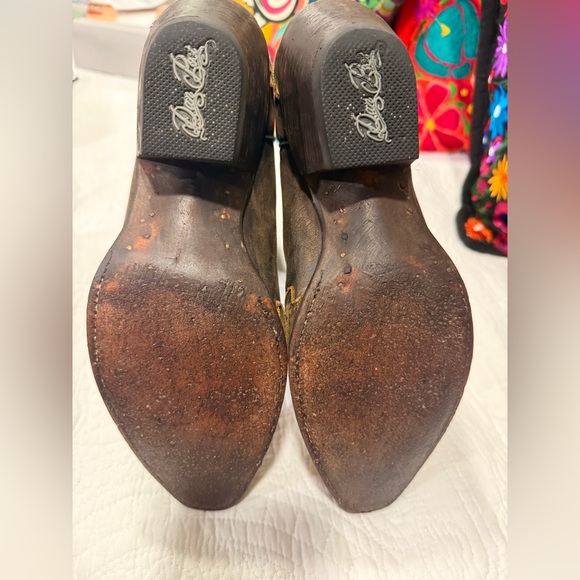 Dan Post Vintage Blue Bird Women's
DP3544 Chocolate Teal Snip Toe Boots - Picture 10 of 13